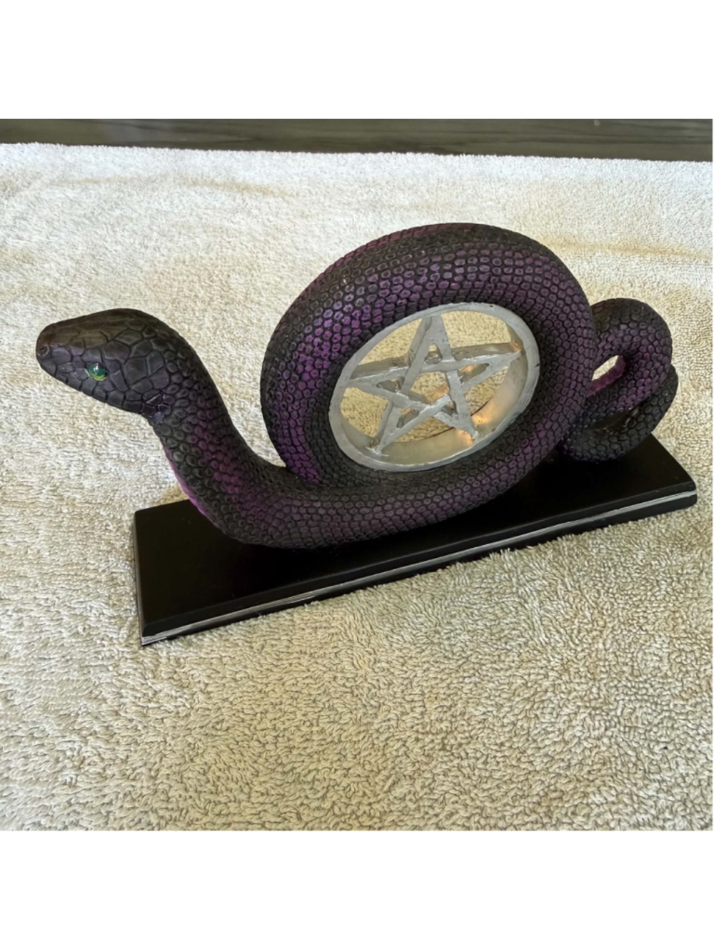 Spirit Halloween Purple Snake Pentagram Sculpture Tabletop Decor